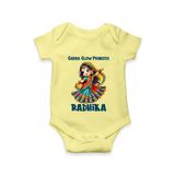 Choti Dandiya Queen Personalized Romper - PASTEL YELLOW - New Born (Chest 14")