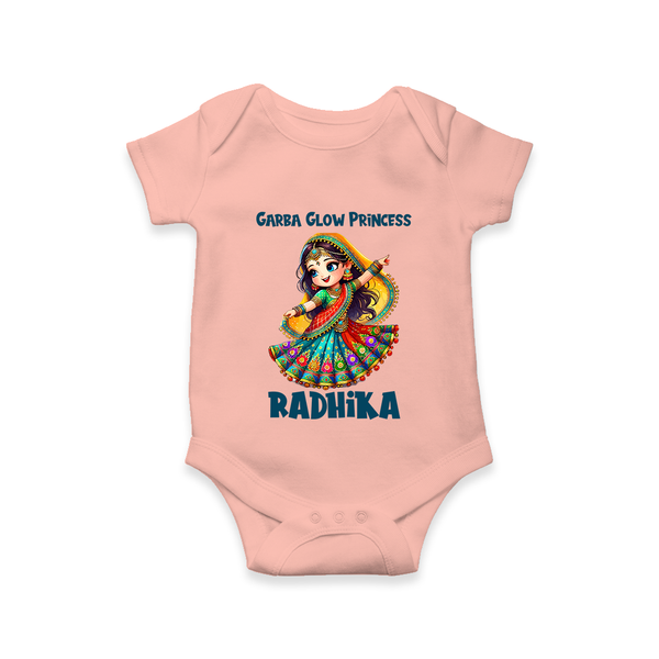 Choti Dandiya Queen Personalized Romper - PEACH - New Born (Chest 14")
