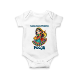 Garba Glow Princess Romper/Onesie | Custom Baby Romper/Onesie for Little Princess - WHITE - New Born (Chest 14")