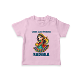 Choti Dandiya Queen Personalized T Shirt - BABY PINK - 0-5 Months Old (Chest 17")
