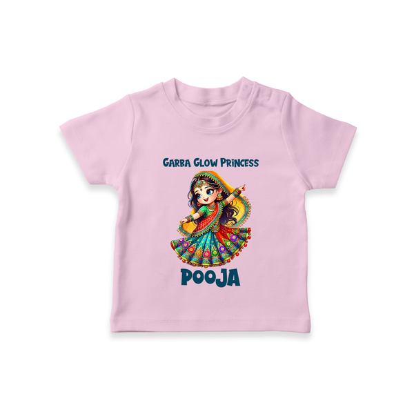 Garba Glow Princess T-shirt | Custom Baby T-shirt for Little Princess - BABY PINK - 0-5 Months Old (Chest 17")