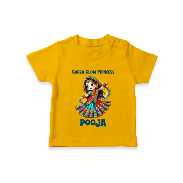 Garba Glow Princess T-shirt | Custom Baby T-shirt for Little Princess - CHROME YELLOW - 0-5 Months Old (Chest 17")