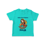 Garba Glow Princess T-shirt | Custom Baby T-shirt for Little Princess - TEAL - 0-5 Months Old (Chest 17")