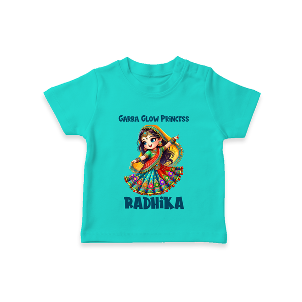 Choti Dandiya Queen Personalized T Shirt - TEAL - 0-5 Months Old (Chest 17")