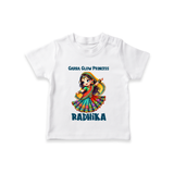 Choti Dandiya Queen Personalized T Shirt - WHITE - 0-5 Months Old (Chest 17")