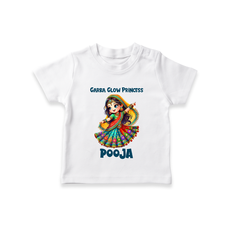 Garba Glow Princess T-shirt | Custom Baby T-shirt for Little Princess - WHITE - 0-5 Months Old (Chest 17")