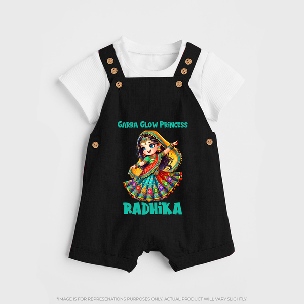 Choti Dandiya Queen Personalized Dungaree - BLACK - 0 - 5 Months Old (Chest 18")