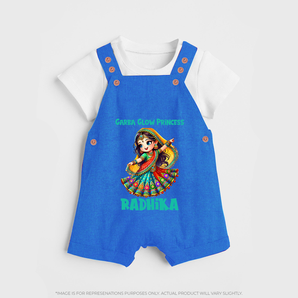 Choti Dandiya Queen Personalized Dungaree - COBALT BLUE - 0 - 5 Months Old (Chest 18")