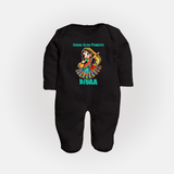 Garba Glow Princess Sleep suit/full sleeve body suit | Custom Baby Sleep suit/full sleeve body suit for Little Princess - BLACK - New Born (Chest 7.5")