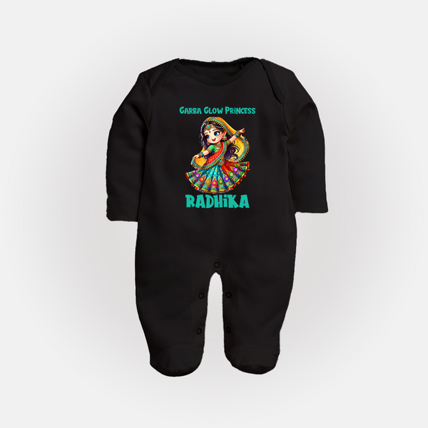 Choti Dandiya Queen Personalized Full Body Suit - BLACK - New Born (Chest 7.5")
