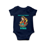Garba Glow Princess Romper/Onesie | Custom Baby Romper/Onesie for Little Princess - NAVY BLUE - New Born (Chest 14")