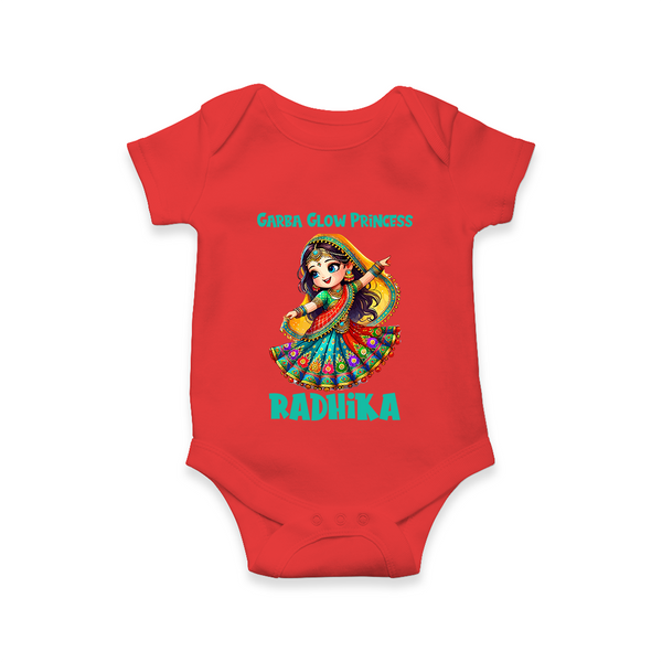 Choti Dandiya Queen Personalized Romper - RED - New Born (Chest 14")