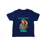 Garba Glow Princess T-shirt | Custom Baby T-shirt for Little Princess - NAVY BLUE - 0-5 Months Old (Chest 17")