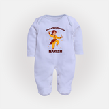 Garba Glow Princess Personalized  Full Body Suit - BABY BLUE - New Born (Chest 7.5")