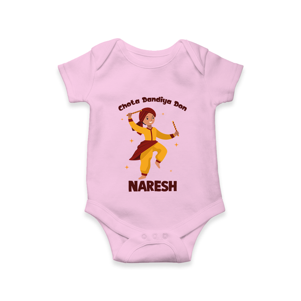 Garba Glow Princess Personalized  Romper - BABY PINK - New Born (Chest 14")