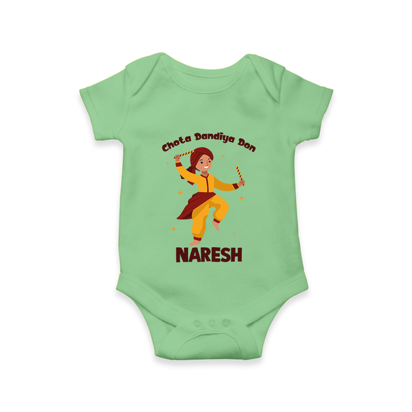 Garba Glow Princess Personalized  Romper - GREEN - New Born (Chest 14")