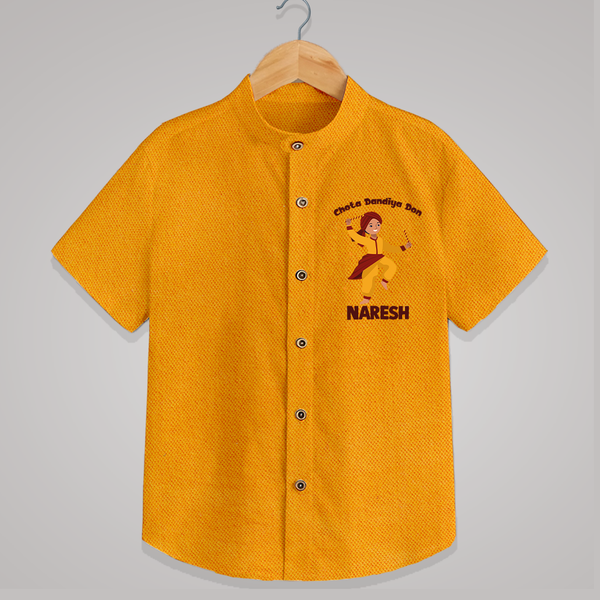 Little Dandiya Don Personalized Shirt - CHROME YELLOW - 0 - 6 Months Old (Chest 23")