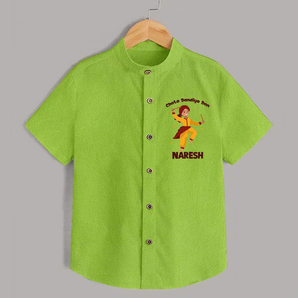 Little Dandiya Don Personalized Shirt - LIME GREEN - 0 - 6 Months Old (Chest 23")