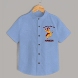 Chota Dandiya Don Shirt | Personalized Baby Shirt for Garba Nights - SKY BLUE - 0 - 6 Months Old (Chest 23")