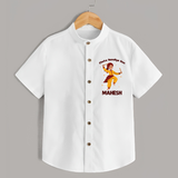 Chota Dandiya Don Shirt | Personalized Baby Shirt for Garba Nights - WHITE - 0 - 6 Months Old (Chest 23")