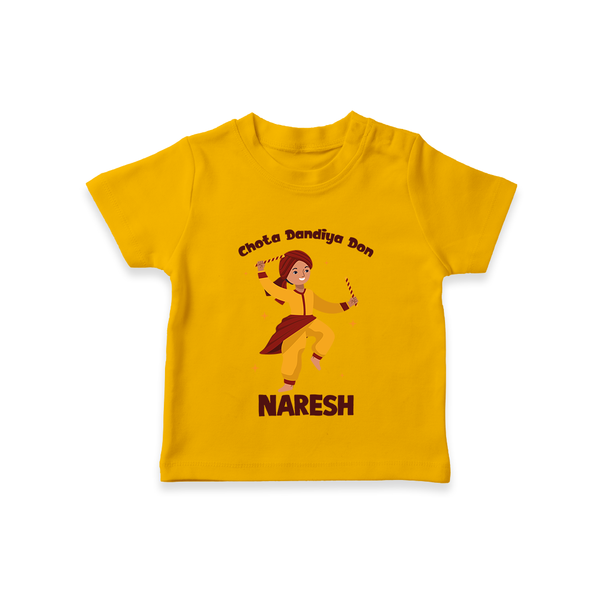 Garba Glow Princess Personalized  T Shirt - CHROME YELLOW - 0-5 Months Old (Chest 17")