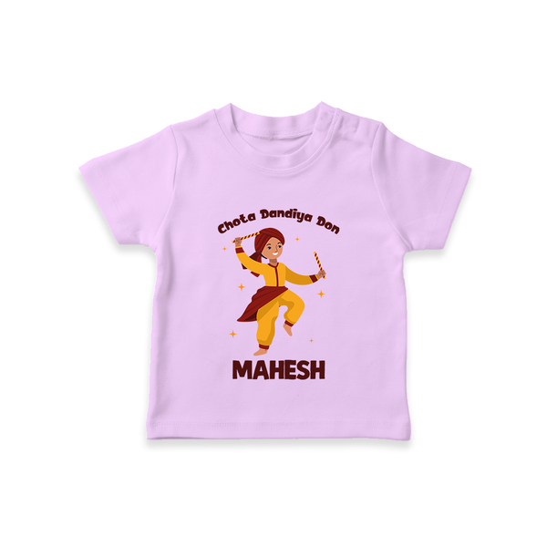 Chota Dandiya Don T-shirt | Personalized Baby T-shirt for Garba Nights - LILAC - 0-5 Months Old (Chest 17")