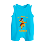 Garba Glow Princess Personalized  Button Romper - SKY BLUE - New Born (Chest 18")