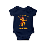 Chota Dandiya Don Romper/Onesie | Personalized Baby Romper/Onesie for Garba Nights - NAVY BLUE - New Born (Chest 14")