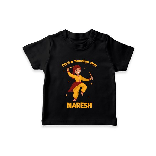 Garba Glow Princess Personalized  T Shirt - BLACK - 0-5 Months Old (Chest 17")