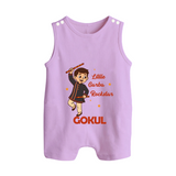 Little Garba Rockstar Romper suit/sleeveless romper | Custom Baby Romper suit/sleeveless romper for Dance Lovers - LILAC - 0 - 5 Months Old (Chest 18")