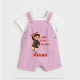 Chota Dandiya Don Personalized Dungaree - BABY PINK - 0 - 5 Months Old (Chest 18")