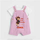 Little Garba Rockstar Dungaree Set | Custom Baby Dungaree Set for Dance Lovers - BABY PINK - 0 - 5 Months Old (Chest 18")