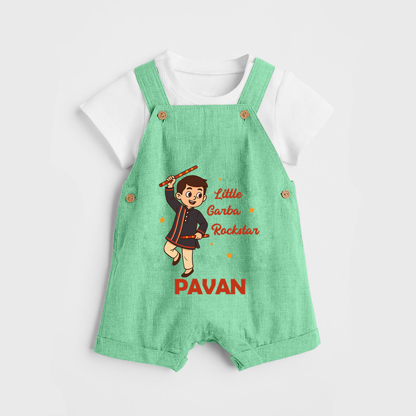 Chota Dandiya Don Personalized Dungaree - GREEN - 0 - 5 Months Old (Chest 18")