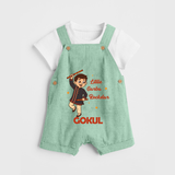 Little Garba Rockstar Dungaree Set | Custom Baby Dungaree Set for Dance Lovers - MINT GREEN - 0 - 5 Months Old (Chest 18")