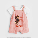 Chota Dandiya Don Personalized Dungaree - PEACH - 0 - 5 Months Old (Chest 18")