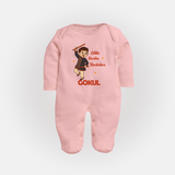 Little Garba Rockstar Sleep suit/full sleeve body suit | Custom Baby Sleep suit/full sleeve body suit for Dance Lovers - BABY PINK - New Born (Chest 7.5")