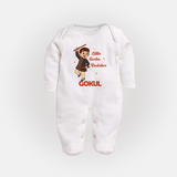 Little Garba Rockstar Sleep suit/full sleeve body suit | Custom Baby Sleep suit/full sleeve body suit for Dance Lovers - WHITE - New Born (Chest 7.5")