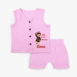 Little Garba Rockstar Jabla Set | Custom Baby Jabla Set for Dance Lovers - BABY PINK - 0 - 3 Months Old (Chest 9.8")