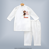 Little Garba Rockstar Personalized Kurta Set - WHITE - 3 - 6 Months Old (Chest 24", Kurta Length 14'', Waist 19", Pant Length 14")
