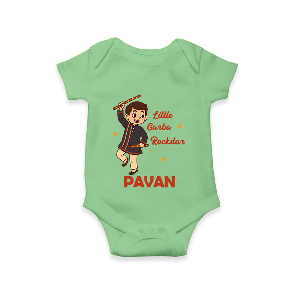 Chota Dandiya Don Personalized Romper - GREEN - New Born (Chest 14")