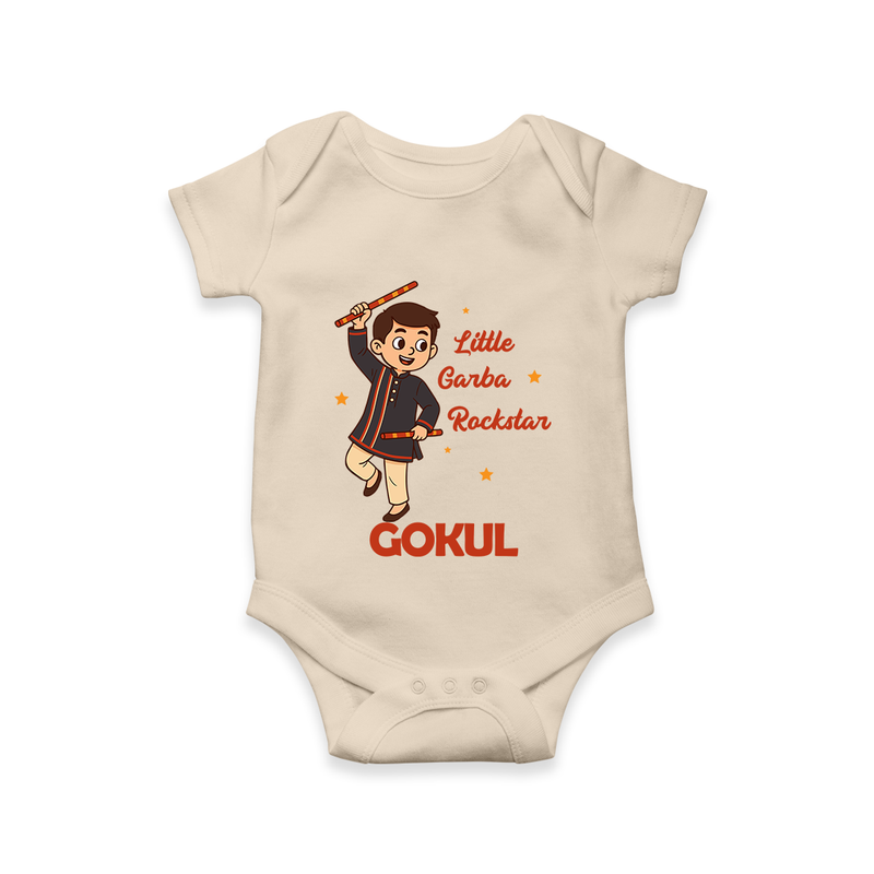 Little Garba Rockstar Romper/Onesie | Custom Baby Romper/Onesie for Dance Lovers - IVORY - New Born (Chest 14")