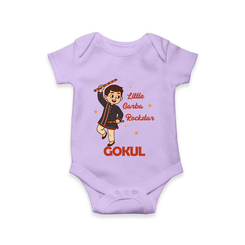 Little Garba Rockstar Romper/Onesie | Custom Baby Romper/Onesie for Dance Lovers - LILAC - New Born (Chest 14")