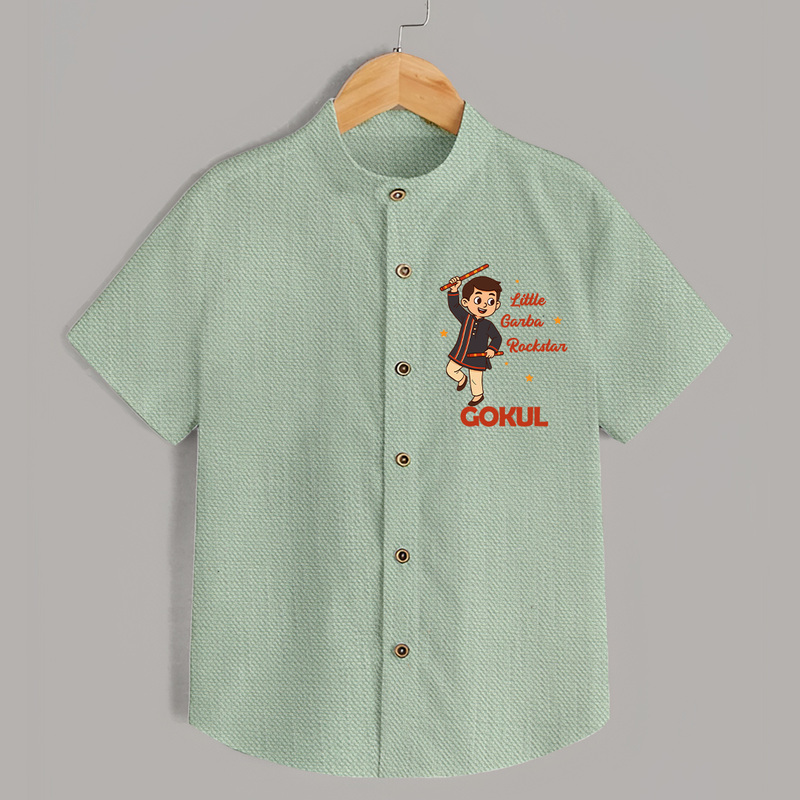 Little Garba Rockstar Shirt | Custom Baby Shirt for Dance Lovers - MINT GREEN - 0 - 6 Months Old (Chest 23")