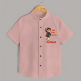 Little Garba Rockstar Personalized Shirt - PEACH - 0 - 6 Months Old (Chest 23")