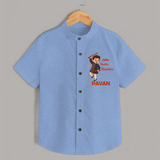 Little Garba Rockstar Personalized Shirt - SKY BLUE - 0 - 6 Months Old (Chest 23")