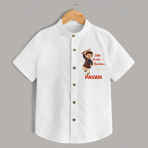 Little Garba Rockstar Personalized Shirt - WHITE - 0 - 6 Months Old (Chest 23")