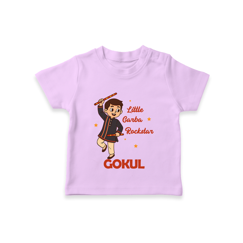 Little Garba Rockstar T-shirt | Custom Baby T-shirt for Dance Lovers - LILAC - 0-5 Months Old (Chest 17")