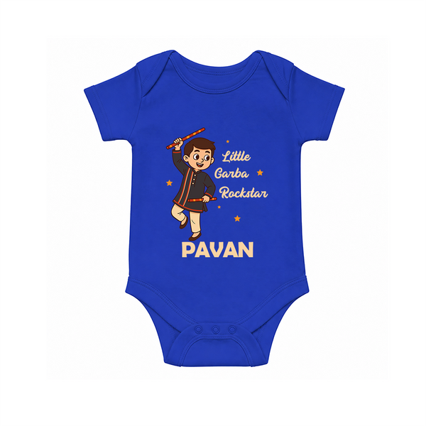 Chota Dandiya Don Personalized Romper - COBALT BLUE - New Born (Chest 14")