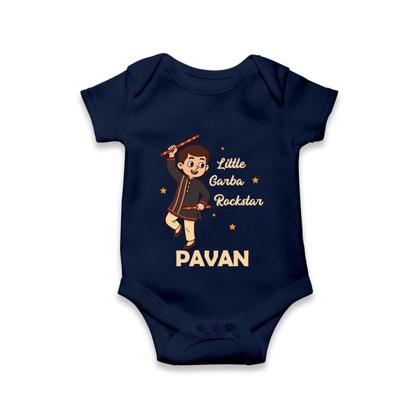 Chota Dandiya Don Personalized Romper - NAVY BLUE - New Born (Chest 14")