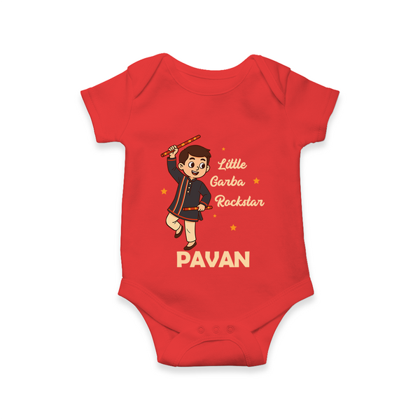 Chota Dandiya Don Personalized Romper - RED - New Born (Chest 14")